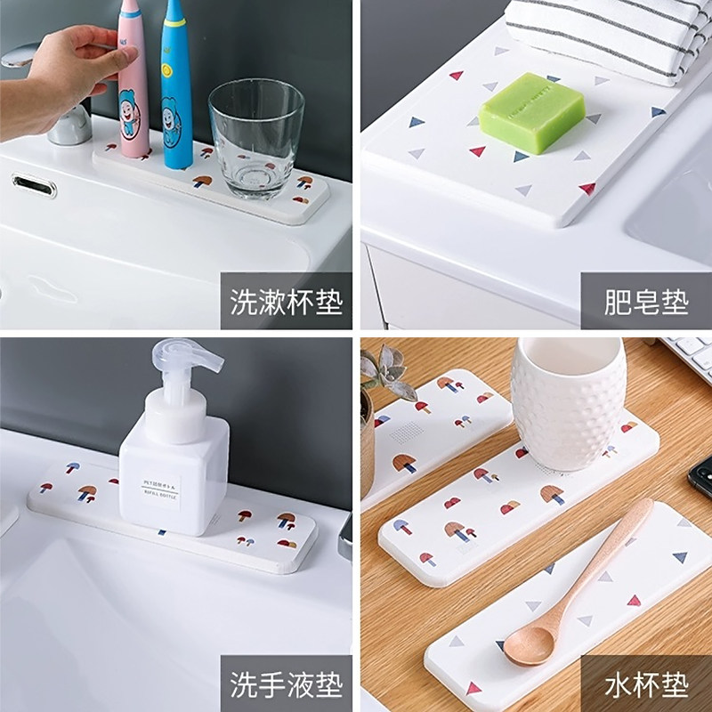 矽藻泥餐垫吸水凉垫洗手台洗漱垫矽藻土杯垫小洗漱台吸水速乾牙刷,居家布艺,餐垫,淘宝优惠券,粉丝福利购,淘宝优惠卷