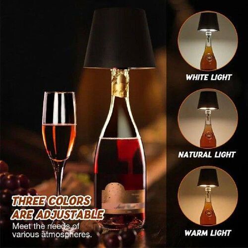 Metal Dimmable Bottle Lamp LED Table Lamp Rechargeable