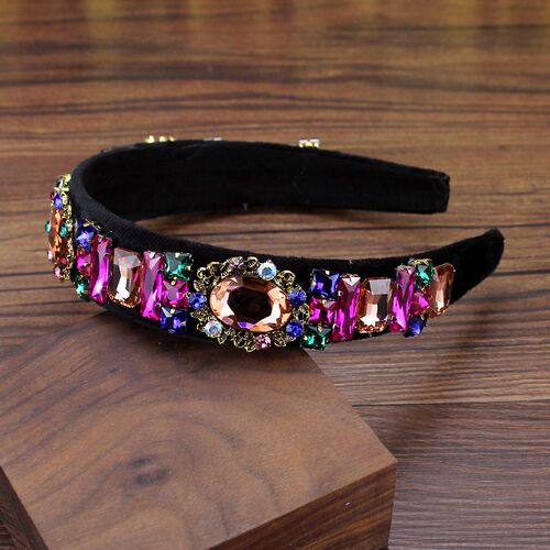 vintage sparkly colorful crystal headband rhinestone diamant