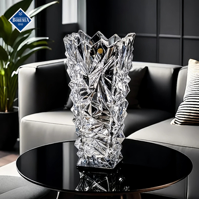 捷克BOHEMI水晶玻璃花瓶 欧式高档插花水养花瓶摆件乔迁送礼