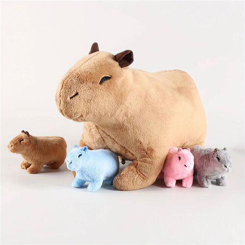 Kawaii Simulation Capybara Stuffed Animal-13.38 Mommy Stuf