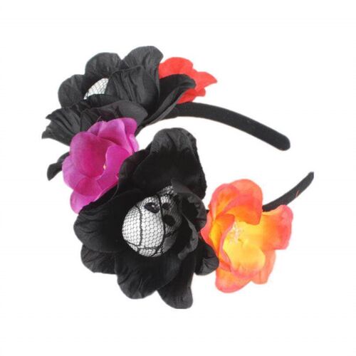 Halloween Horror Skull Lace Headband Artificial Flower wreat