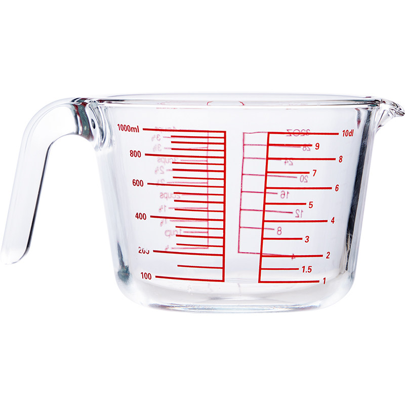 玻璃量杯带刻度耐高温高硼硅食品级烘焙打鸡蛋专用计量杯子【Q】