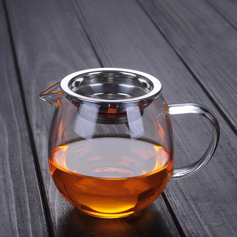 大号加厚耐热玻璃公道杯功夫茶具不锈钢过滤泡茶器分茶器茶道配件