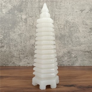 天然玉石文昌塔九层十三层装饰品摆件客厅玄关办公室书桌石材摆设