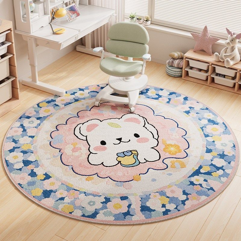 儿童学习椅转椅防滑圆形地垫书桌椅地毯女孩卧室床边毯摇摇椅垫子,居家布艺,转椅地垫,淘宝优惠券,粉丝福利购,淘宝优惠卷