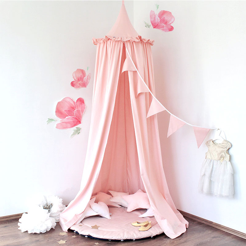 亚麻家用床幔儿童吊顶蚊帐公主圆顶床纱欧式卧室房间装饰蚊帐纱幔,床上用品,床幔,淘宝优惠券,粉丝福利购,淘宝优惠卷