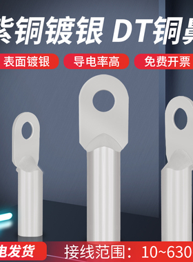 DT镀锡铜鼻子接线端子高压电缆线耳鼻子70/95/120/185/240300平方