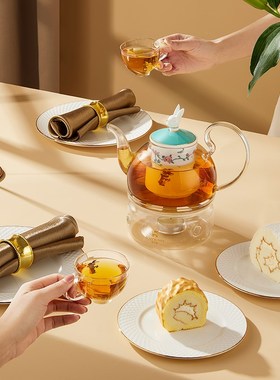 布兰兔的茶骨瓷玻璃壶装蜡烛茶壶下午茶煮茶器围炉煮茶送礼礼盒