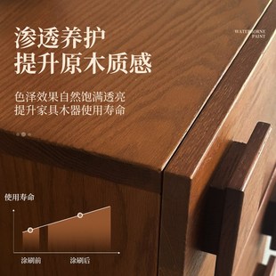 三青漆木纹漆胡桃色水性木器漆原木色实木门家具翻新改色漆木蜡油