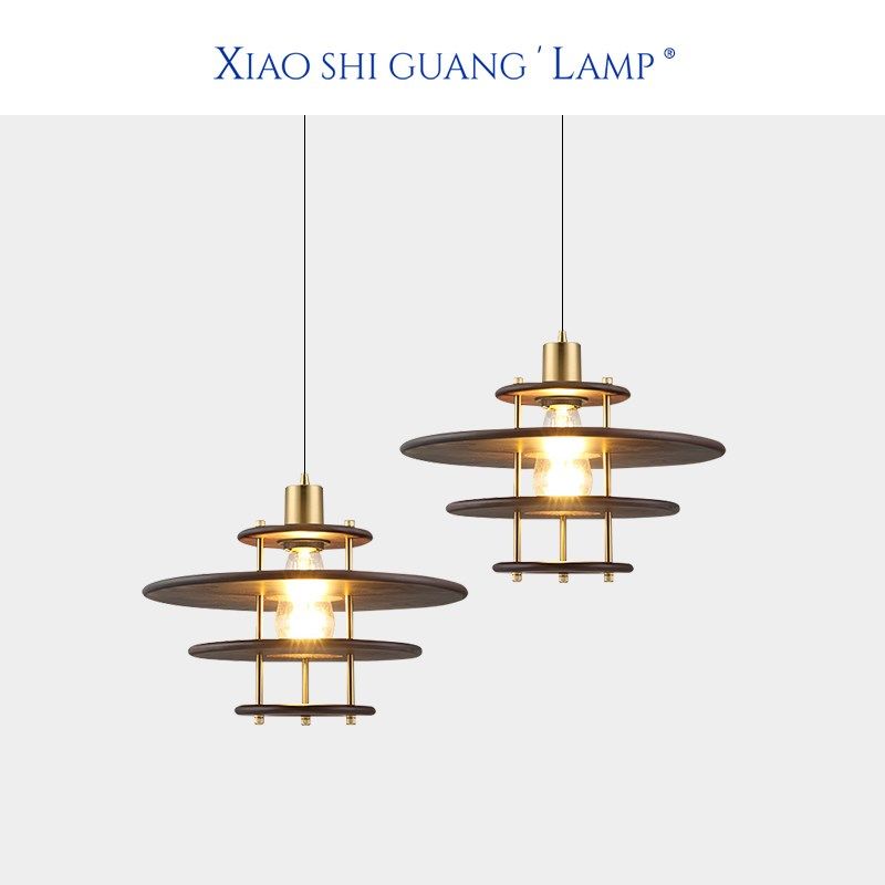 中古风PH5飞碟餐厅吊灯胡桃木纹复古实木餐桌灯侘寂风民宿吧台灯,家装灯饰光源,餐厅吊灯,淘宝优惠券,粉丝福利购,淘宝优惠卷
