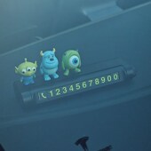 玩具总动员两个号码 双挪车电话牌汽车临时停车可换号切换卡通女生