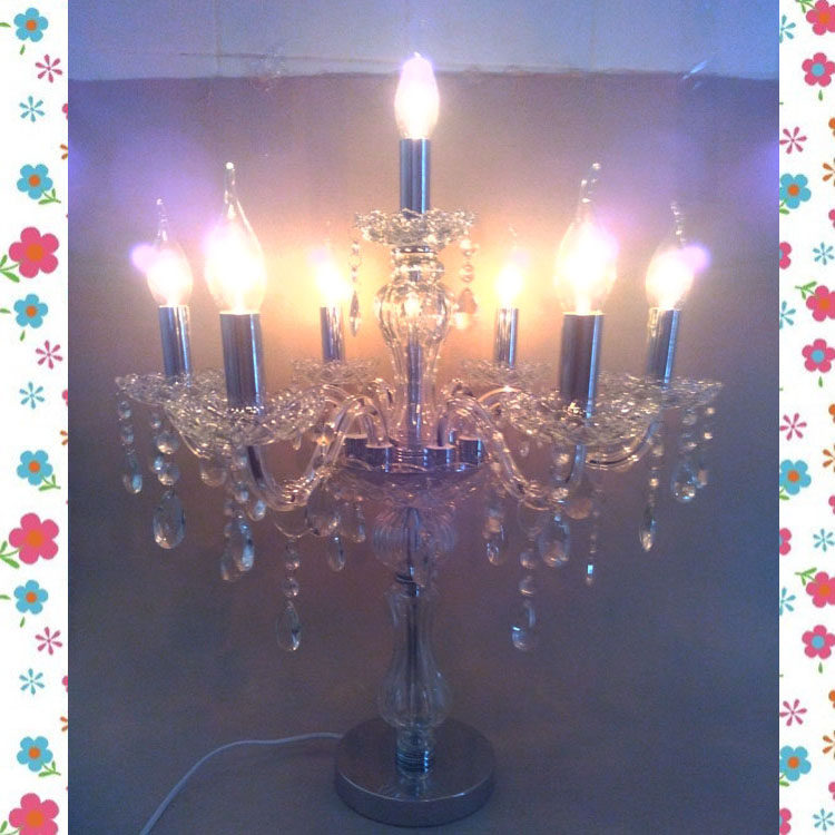 欧式水晶台灯奢华结婚婚庆水晶蜡烛卧室床头灯客厅书房创意装饰灯