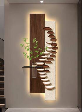 石来运转玄关装光饰画轻奢高级感入户挂走过道画水培廊绿植灯SMDD