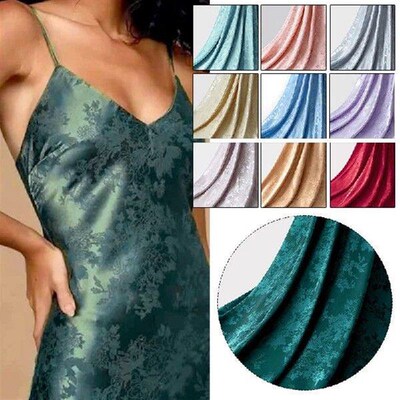1/2/3M Imitation Silk Fabric Floral Jacquard Satin Brocade