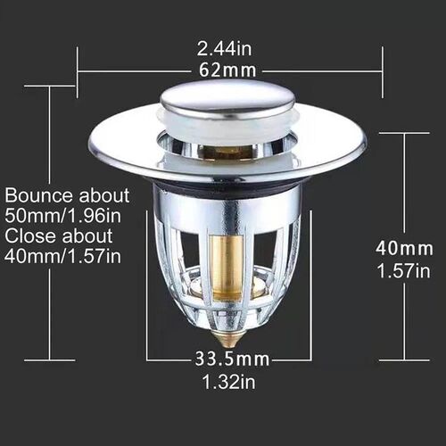 Bathroom Sinkj Plug Stopper Wash Basin Core Bounce Up Drain