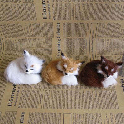 Simulation Rabbit Owl Cat Fox Ornament Furs Squatting Model