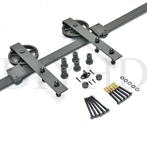 DIYHD 150cm-300cm Vintage Spoke Industrial Wheel Sliding Bar