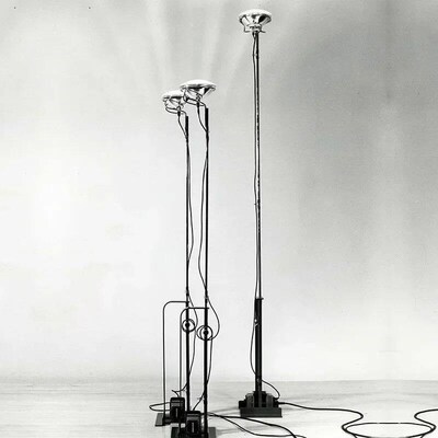 Italian Design Toio Floor Lamp Black White Red Iron Chrome L