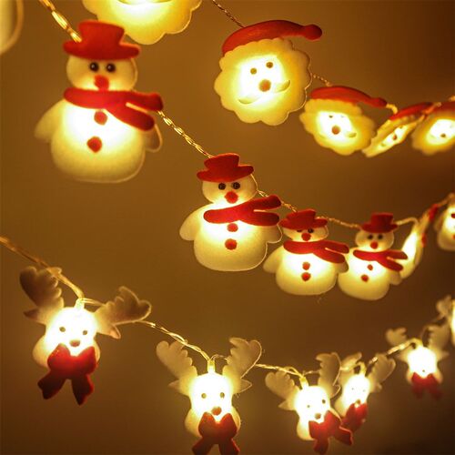 10LED String Lights Christmas Snowman Fairy Light Outdoor Ga
