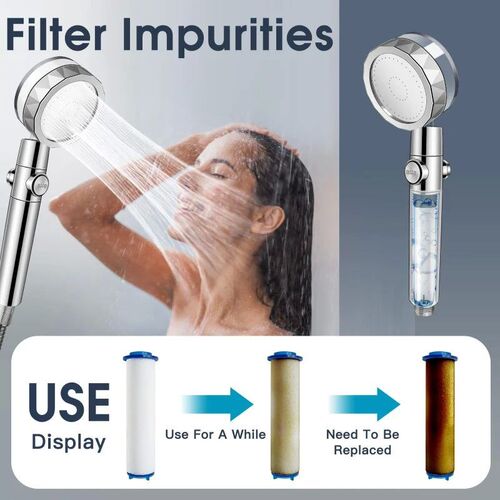 360 Degrees Rotation Turbo Fan Shower Head High Pressure Wat