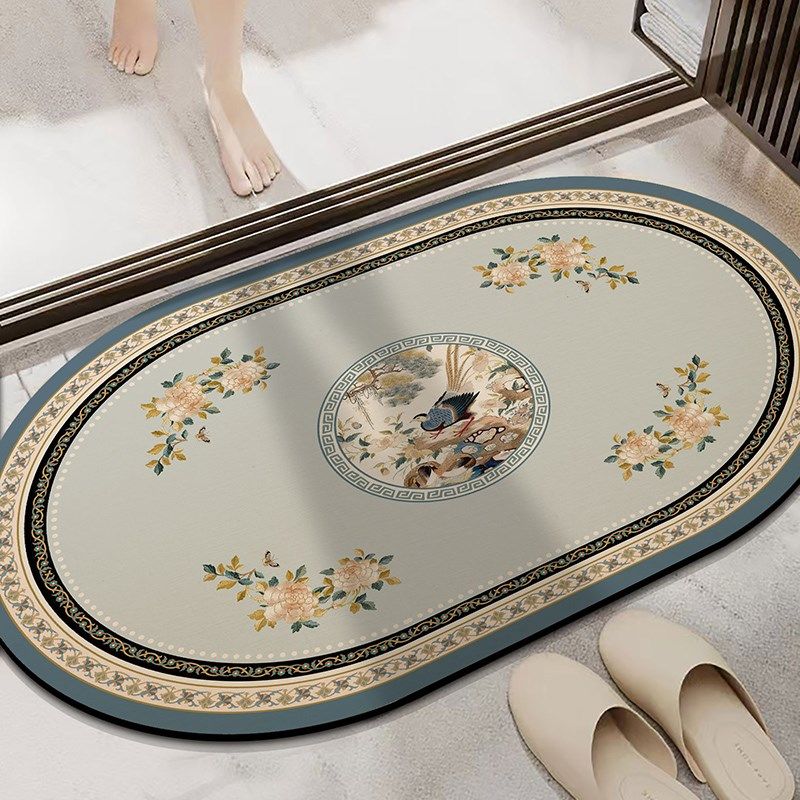 卫生间门口芳花硅藻泥吸水速干地垫浴室面防滑科技皮柔软垫,居家布艺,家用脚垫,淘宝优惠券,粉丝福利购,淘宝优惠卷