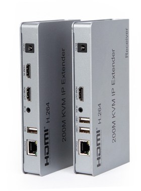 BOWU HDMI网线延长器 KVM网络光纤TCP/IP转rj5放大带USB鼠键1/200