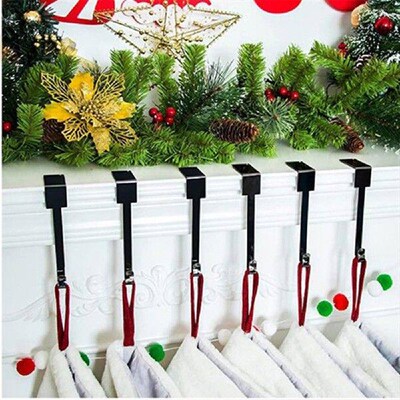 Xmas Mantel Stocking Metal Hooks Lightweight Durable