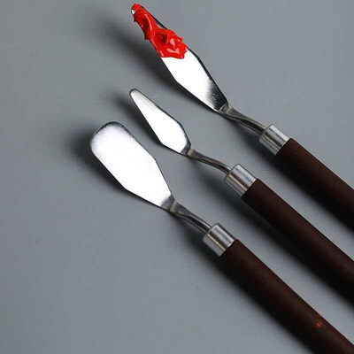 Single stainless steel wooden handle oil painting scraper Ar
