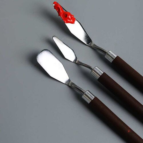 Single stainless steel wooden handle oil painting scraper Ar