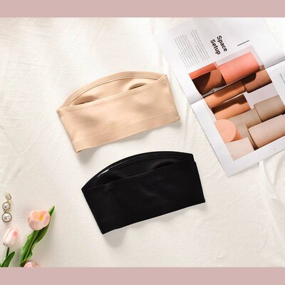 Womens front-button strapless, Bralette Wireless invisible