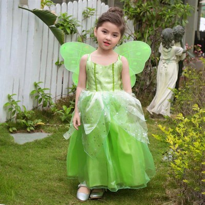 Girls Tinkerbell Fairy Dresses LED Light Up for Girls Costum