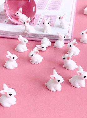 10 x Mini Bunnies Miniature Figures 3D Little Rabbit Micro