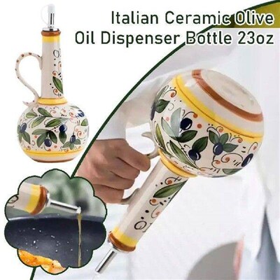 700ml Olive Oil Dispenser Embossed Ceramic Oil Vinegar