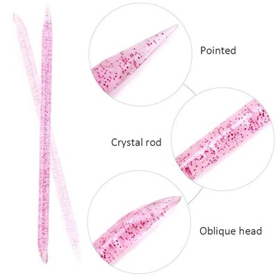 50/100Pcs Reusable Crystal  Double End Nail Art Cuticle Push