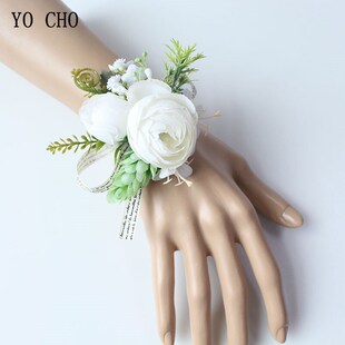 YO CHO Boutonnieres Buttonhole Rose Brooch Wedding Corsages