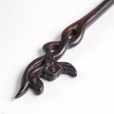 New Ancient Chinese Hairpin s Carving Blackwood Simple Step