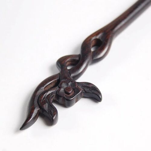 New Ancient Chinese Hairpin s Carving Blackwood Simple Step