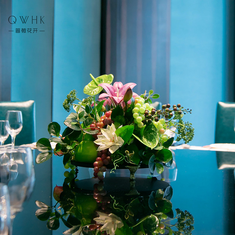 酒店圆桌转盘仿真花餐桌花摆花中间摆件假花茶室茶楼餐厅装饰,家居饰品,仿真花/假花,淘宝优惠券,粉丝福利购,淘宝优惠卷