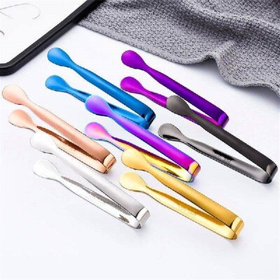 5/10/15PCS Bbq Pastry Tongs 304 Stainless Steel Multicolor