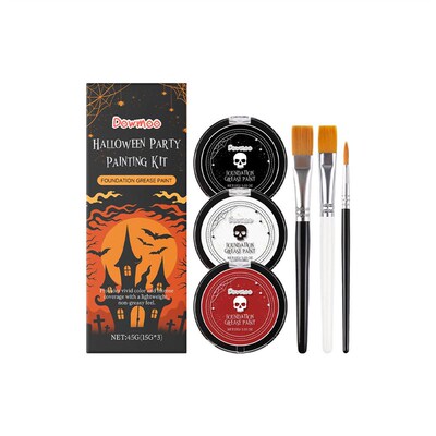 DOWMOO Halloween Party Face Paint Set, Highly Pigmented Make