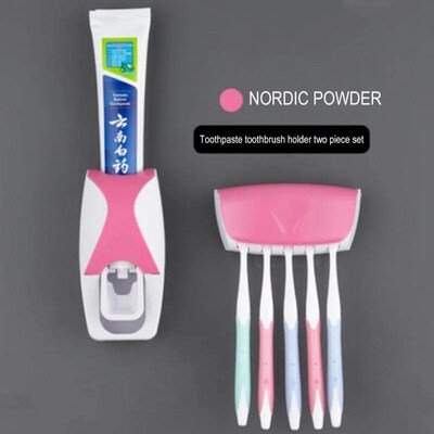 Toothbrush Holder Automatic Toothpaste Dispenser Set Dustpro