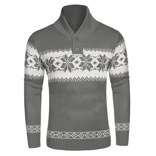 Mens New Pullover Sweater Autumn and Winter Long Sleeved Ch