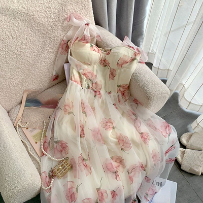 WDMSNA French Suspender Dress for Women New Fairy Style