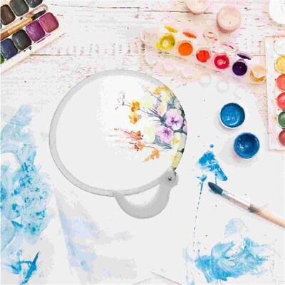 2pcs Round Hand Fan Portable Handheld Fan Summer Foldable