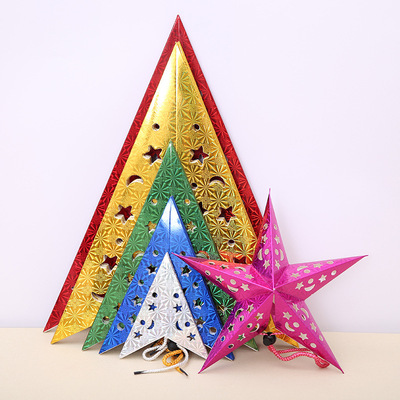 Stereo laser Christmas five-pointed star ceiling decoration