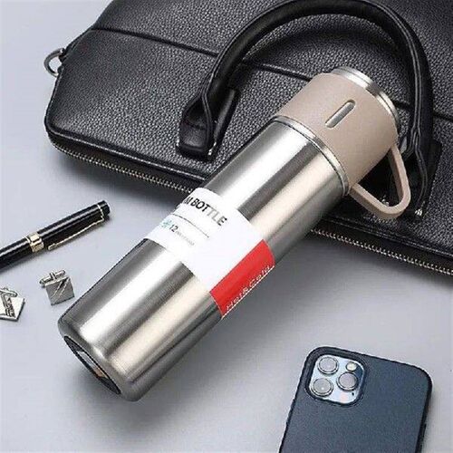 Business Style Stainless Steel Vacuum Flask 500ML 3cup Lids