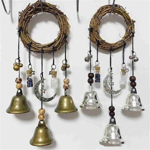 Witch Bells Wind Chimes Banish Evil Crystal Quartz Hanging