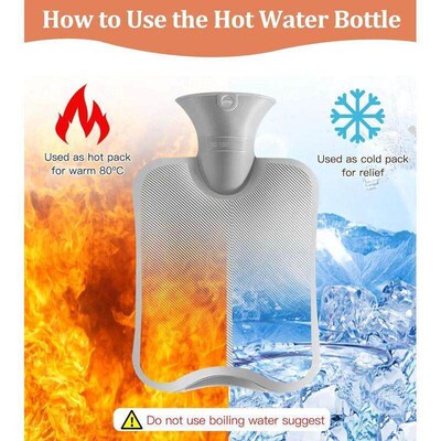 Hot Water Bag with Cover 2L Hot Water Bottle for Bed Warm Wa