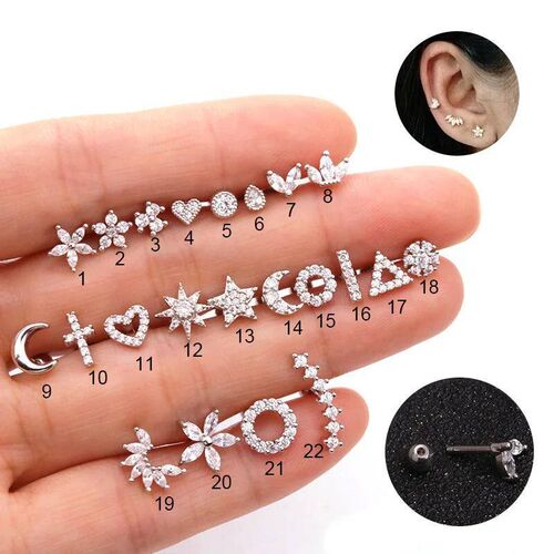 Fashion 316 Stainless Steel Mini Zircon Cartilage Piercing S